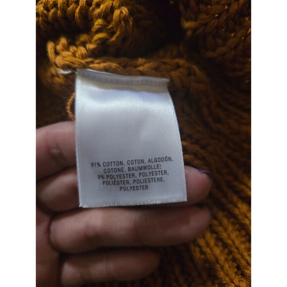 Anthropologie Cable Knit Button Up Sweater Vest Oversized Golden Brown Size XS - Picture 5 of 7